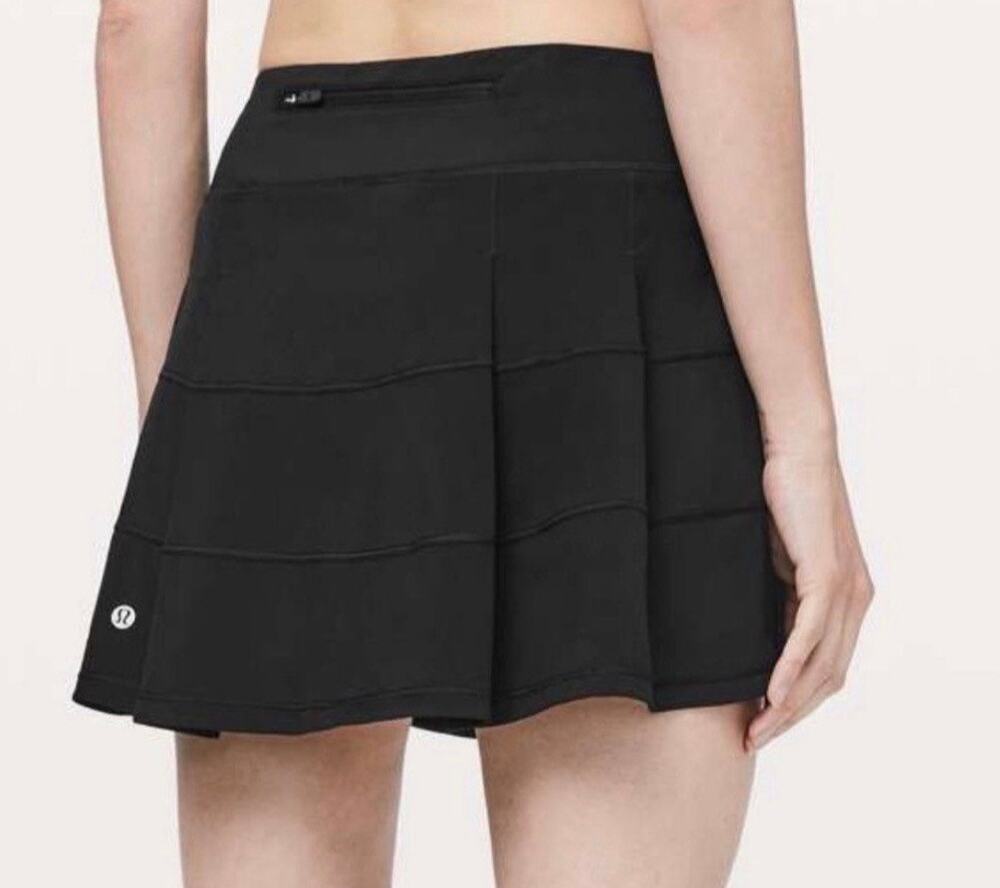 Lululemon Pace Rival Skirt 4-way Stretch Black Skort 4Tall